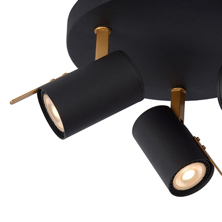 Plafón metal negro bronce Ø 23x15 cm 3 luces GU10 - LUPL0030