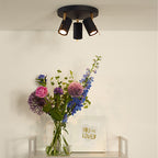 Plafón metal negro bronce Ø 23x15 cm 3 luces GU10 - LUPL0030