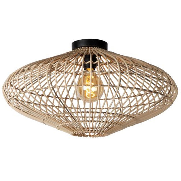 Plafón ratán natural Ø 56x31 cm E27 - LUPL0045