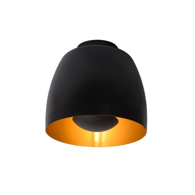 Plafón metal negro oro Ø 24x21,7 cm E27 - LUPL0065