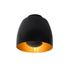 Plafón metal negro oro Ø 24x21,7 cm E27 - LUPL0065