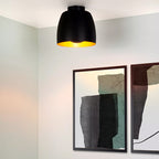 Plafón metal negro oro Ø 24x21,7 cm E27 - LUPL0065