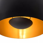 Plafón metal negro oro Ø 24x21,7 cm E27 - LUPL0065