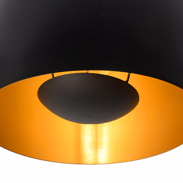 Plafón metal negro oro Ø 24x21,7 cm E27 - LUPL0065