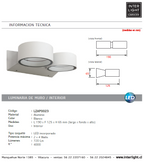 Apliqué aluminio blanco 19x65 cm LED 2luces 4W - LZAP0023
