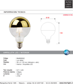 Ampolleta globo dorado transparente  E27