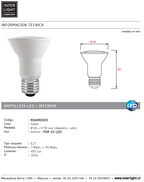 Ampolleta luz cálida LED 7W E27 par 20 - MUAM0005
