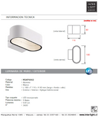 Apliqué aluminio vidrio blanco 18x6 cm LED 9W - MUAP0002