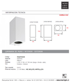 Apliqué bidireccional aluminio blanco exterior IP 44 6,5x15 cm 2 luces  GU10 - MUAP0009