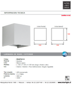 Apliqué bidireccional aluminio blanco opaco exterior IP 65 10x10 cm 2 luces  LED 6W - MUAP0010