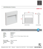 Apliqué aluminio blanco exterior IP 65 12x12 cm LED 6W - MUAP0017