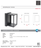 Apliqué aluminio negro exterior IP 65 10x13 LED 7W - MUAP0019