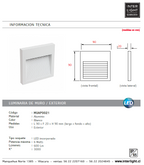 Apliqué aluminio blanco exterior IP 65 9x9 cm LED 3W - MUAP0021