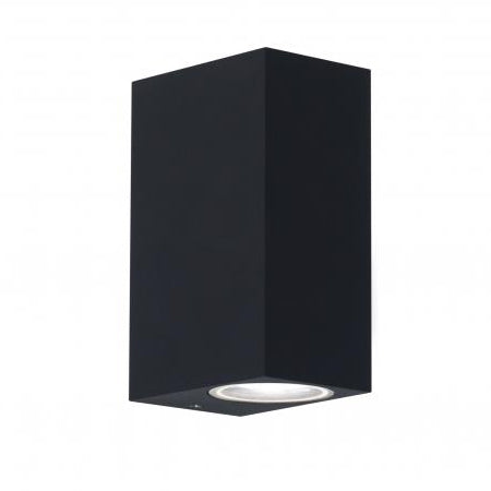 Apliqué bidireccional aluminio negro exterior IP 44 6,5x15 cm 2 luces  GU10 - MUAP0023
