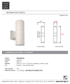 Foco metal blanco exterior / bidireccional  IP 54 Ø 9x26 cm 2 luces E27 - MUFO0002