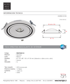 Foco aluminio embutido basculante corte Ø 16,5 cm LED 12W - MUFO0010