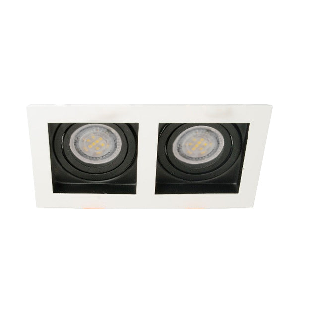Foco embutido puzzle metal blanco corte 16,5x8,3 cm 2 luces GU10 - MUFO0029