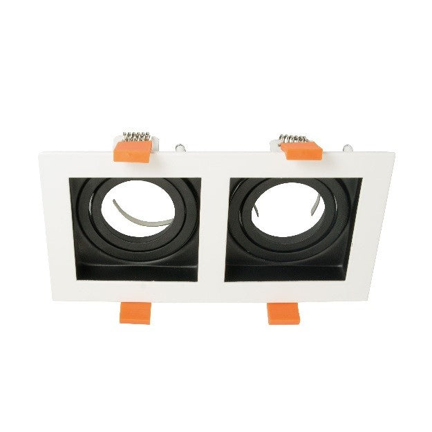 Foco embutido puzzle metal blanco corte 16,5x8,3 cm 2 luces GU10 - MUFO0029