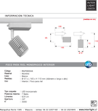 Foco para riel monofasico blanco Ø5,7x11 cm LED 7W - MUFO0044