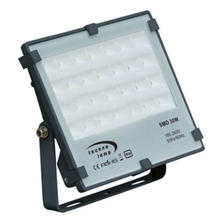 Proyector de área metal vidrio gris exterior IP65 18x15,5 cm LED 30W - MUFO0052