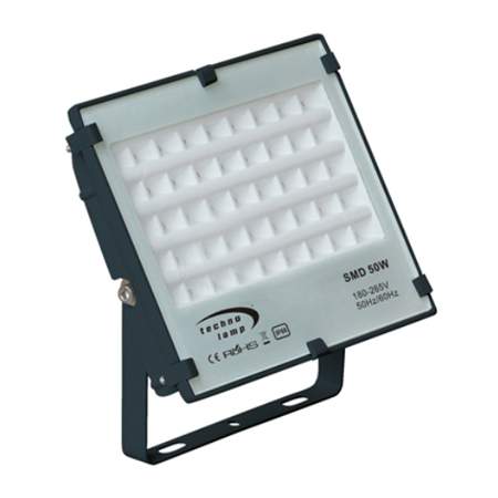 Proyector de área metal vidrio gris exterior IP65 22,7x19 cm LED 50W - MUFO0053