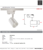 Foco riel metal blanco Ø 5,5x14,6 cm GU10 - MUFO0054