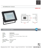 Proyector de área aluminio vidrio gris oscuro exterior IP65  27x21 cm  LED 100 W