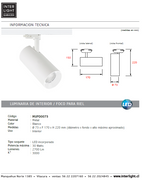 Foco riel metal blanco Ø 7,3x22 cm LED 30W - MUFO0073