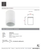 Foco metal vidrio templado blanco sobrepuesto IP44 Ø 6x9 cm GU10 - MUFO0081