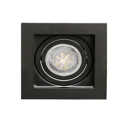 Foco embutido puzzle metal negro corte 10x10 cm GU10 - MUFO0085