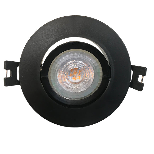 Foco embutido PVC negro Ø9 cm GU10 - MUFO0119