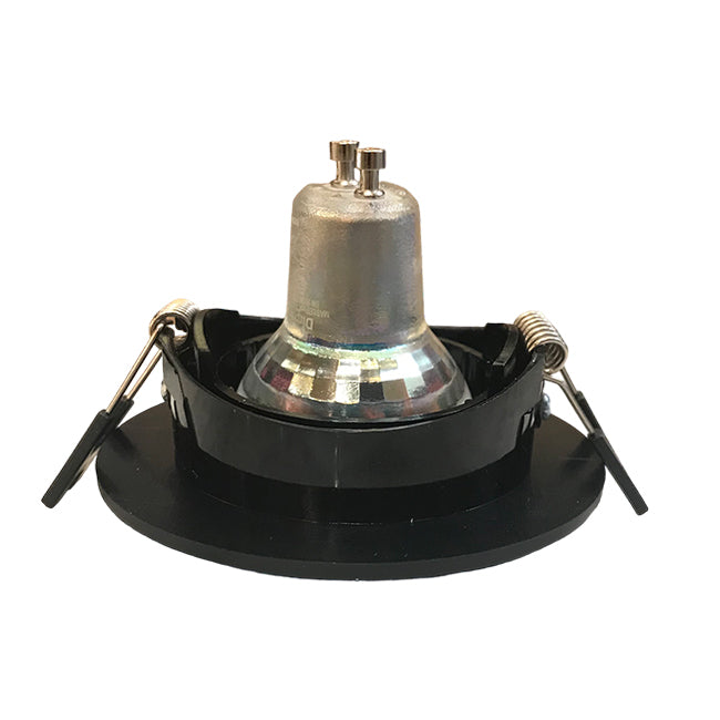 Foco embutido PVC negro Ø9 cm GU10 - MUFO0119