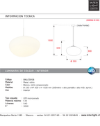Lámpara colgante metal vidrio empavonado Ø33x1,30 cm LED 5 W - ONLC0058