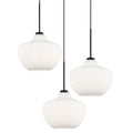 Lámpara colgante metal negro vidrio empavonado 3 luces Ø64cm E27 - ONLC0060