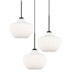 Lámpara colgante metal negro vidrio empavonado 3 luces Ø64cm E27 - ONLC0060