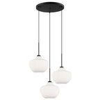 Lámpara colgante metal negro vidrio empavonado 3 luces Ø64cm E27 - ONLC0060