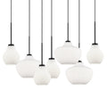 Lámpara colgante metal negro vidrio empavonado  7 luces 1,16x60 cm E27 - ONLC0061