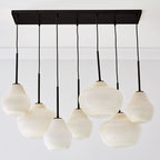 Lámpara colgante metal negro vidrio empavonado  7 luces 1,16x60 cm E27 - ONLC0061