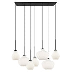 Lámpara colgante metal negro vidrio empavonado  7 luces 1,16x60 cm E27 - ONLC0061