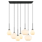Lámpara colgante metal negro vidrio empavonado  7 luces 1,16x60 cm E27 - ONLC0061