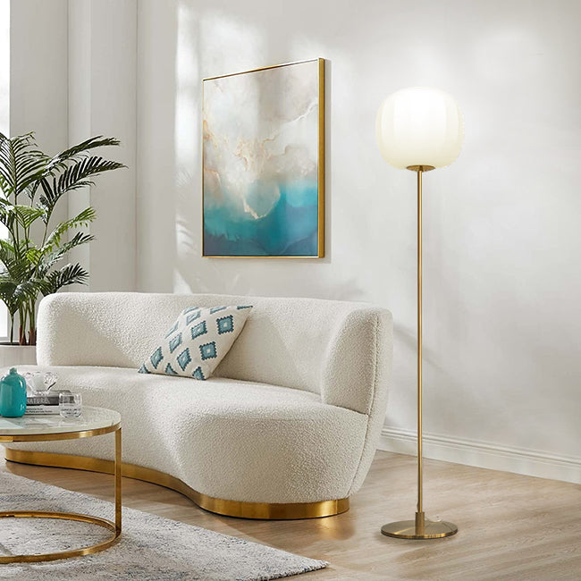 Lámpara de pie metal bronce vidrio empavonado Ø30x1,50 cm E27 - ONLP0008