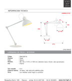 Lámpara de sobremesa dirigible metal blanco E14 - ONLS0016