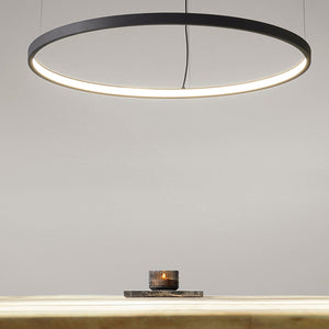 Lámpara colgante aluminio negro aro Ø 60 cm LED 38W - OYLC0001