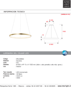 Lámpara colgante aluminio oro aro Ø 60 cm LED 38W - OYLC0002