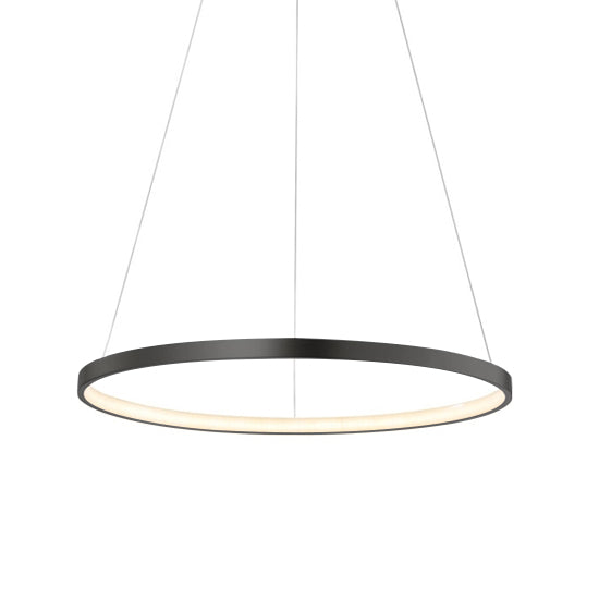 Lámpara colgante aluminio negro aro Ø 80 cm LED 48W - OYLC0003