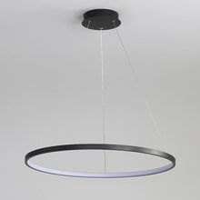 Cargar imagen en el visor de la galería, Lámpara colgante aluminio negro aro Ø 60 cm LED 38W
