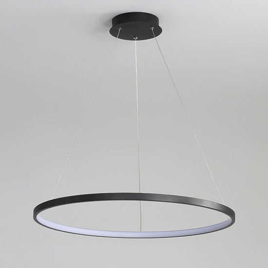 Lámpara colgante aluminio negro aro Ø 80 cm LED 48W - OYLC0003