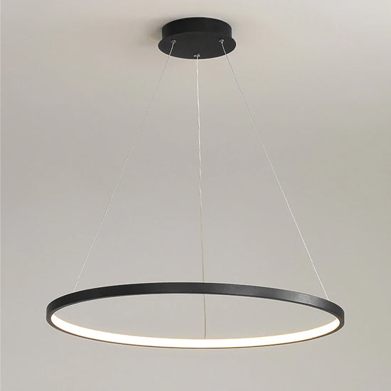 Lámpara colgante aluminio negro aro Ø 80 cm LED 48W - OYLC0003