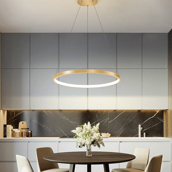 Lámpara colgante aluminio oro aro Ø 80 cm LED 48W - OYLC0004