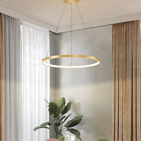 Lámpara colgante aluminio oro aro Ø 80 cm LED 48W - OYLC0004